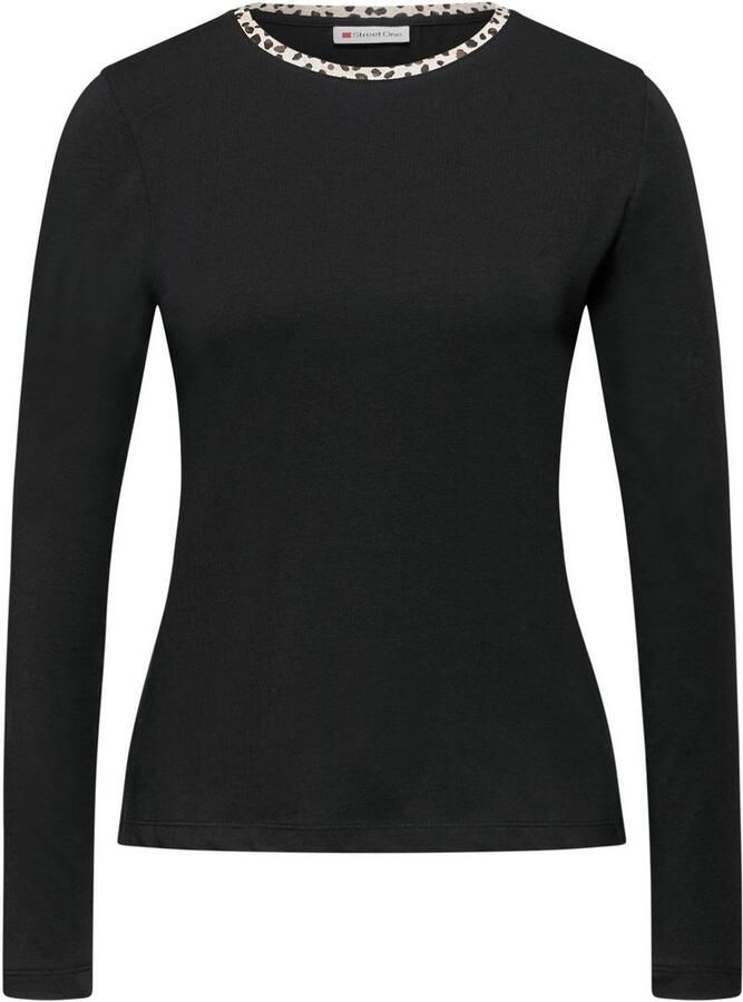 STREET ONE Shirt met lange mouwen met leo-detail