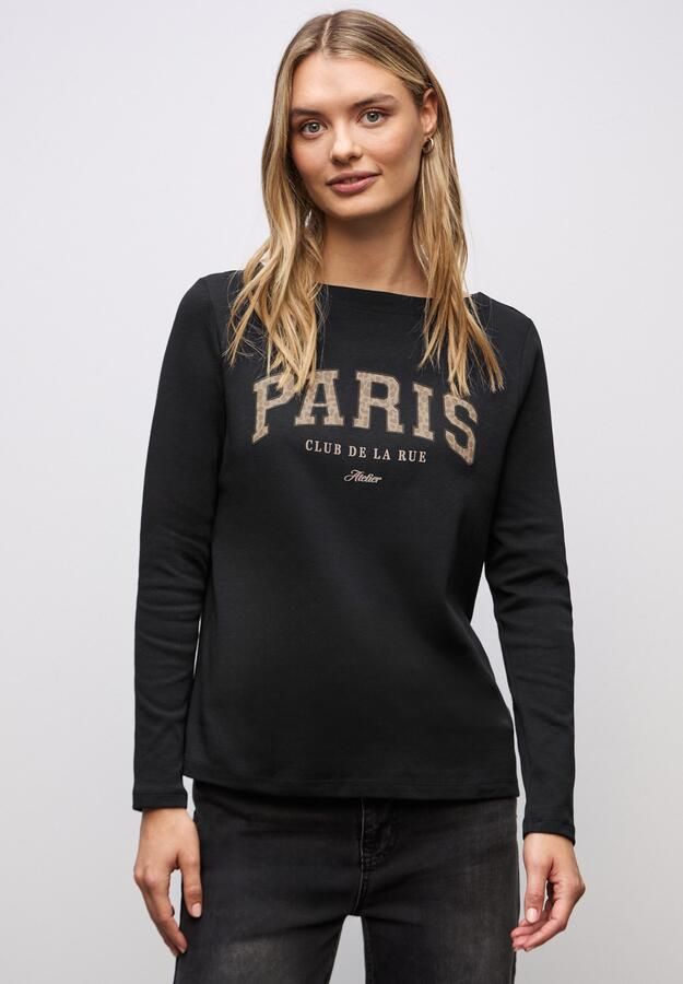 STREET ONE Shirt met lange mouwen met print wording print in leo-look - Foto 4