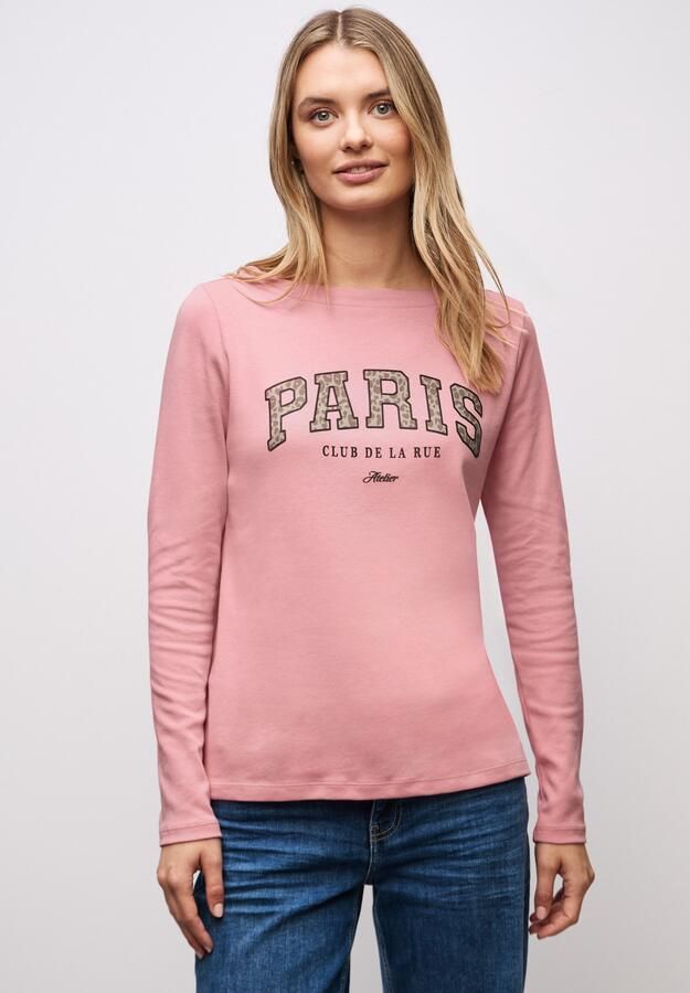 STREET ONE Shirt met lange mouwen met print wording print in leo-look - Foto 4