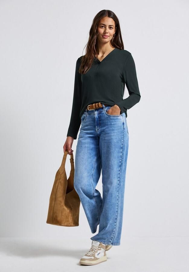 STREET ONE Shirt met lange mouwen met v-hals - Foto 4