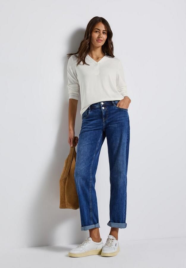 STREET ONE Shirt met lange mouwen met v-hals - Foto 4