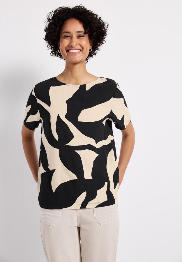 STREET ONE Shirt met print met banddetail op de rug en grafisch patroon - Foto 5