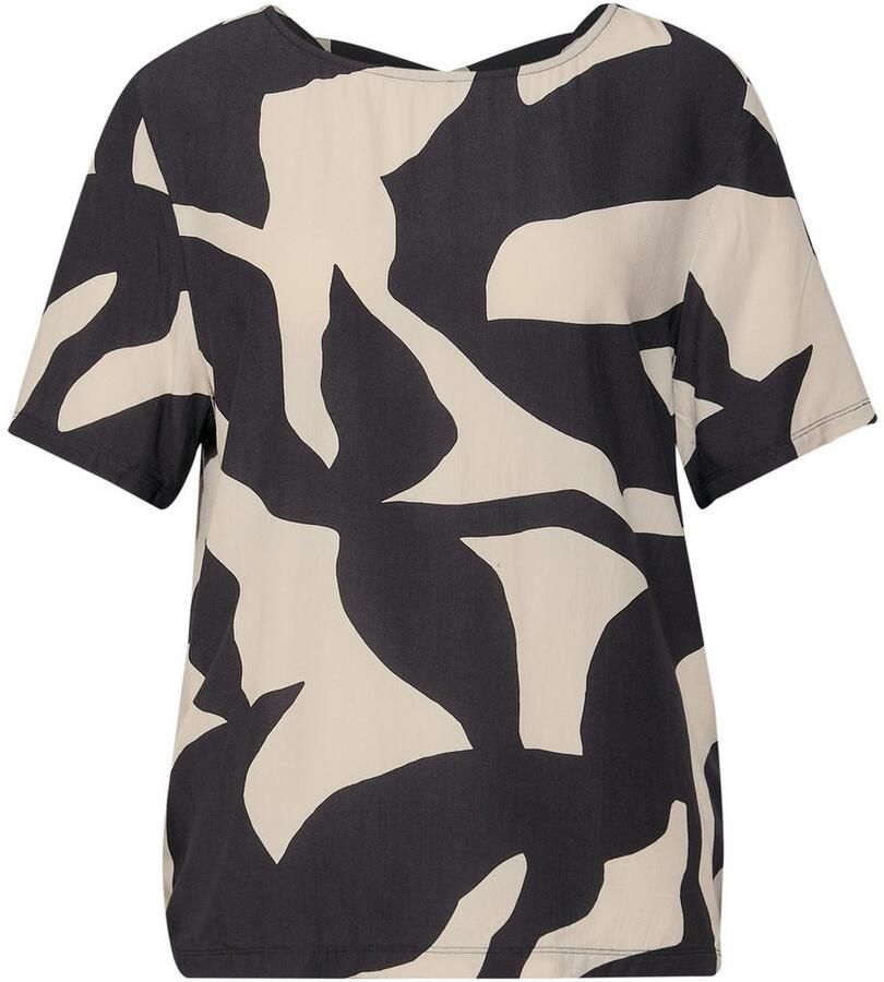 STREET ONE Shirt met print met banddetail op de rug en grafisch patroon