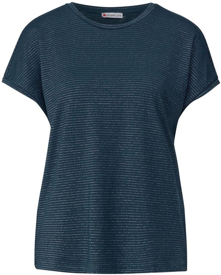 STREET ONE Shirt met ronde hals met glinsterende strepen