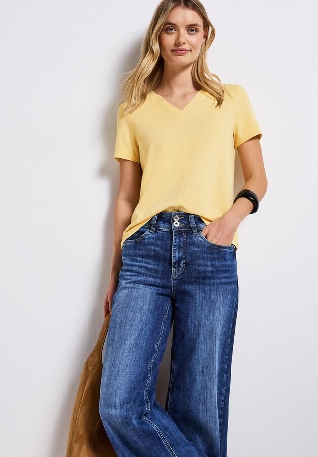 STREET ONE Shirt met V-hals van viscose-stretch - Foto 3