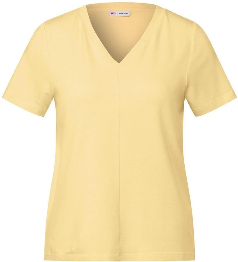 STREET ONE Shirt met V-hals van viscose-stretch