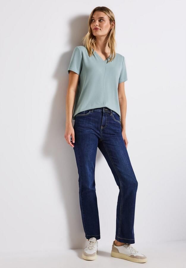 STREET ONE Shirt met V-hals van viscose-stretch - Foto 5