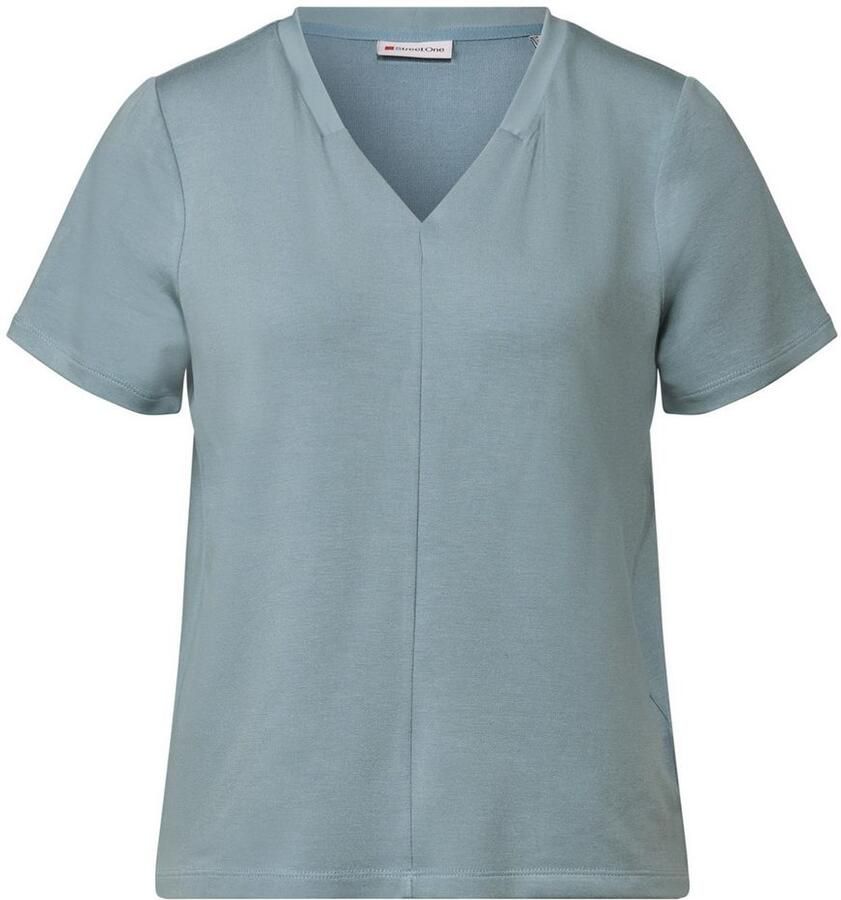 STREET ONE Shirt met V-hals van viscose-stretch