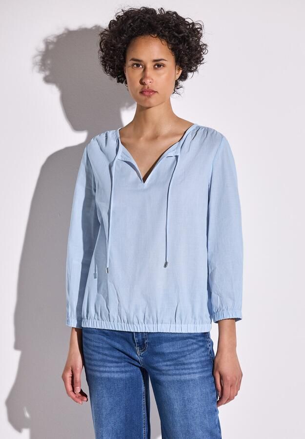 STREET ONE Shirtblouse met gesplitste halslijn met koorden - Foto 7