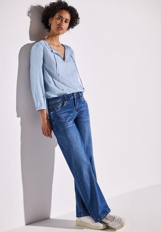 STREET ONE Shirtblouse met gesplitste halslijn met koorden - Foto 6