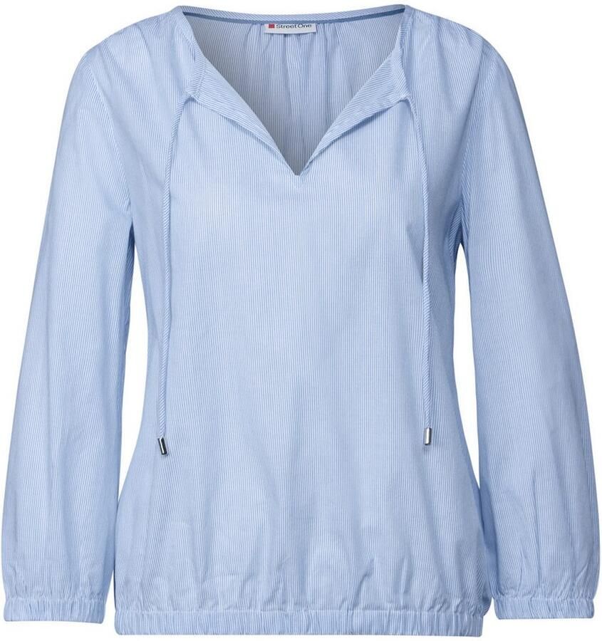 STREET ONE Shirtblouse met gesplitste halslijn met koorden