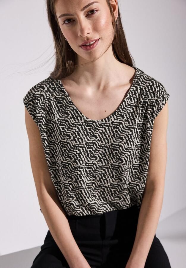 STREET ONE Shirttop met grafisch patroon en v-hals - Foto 3