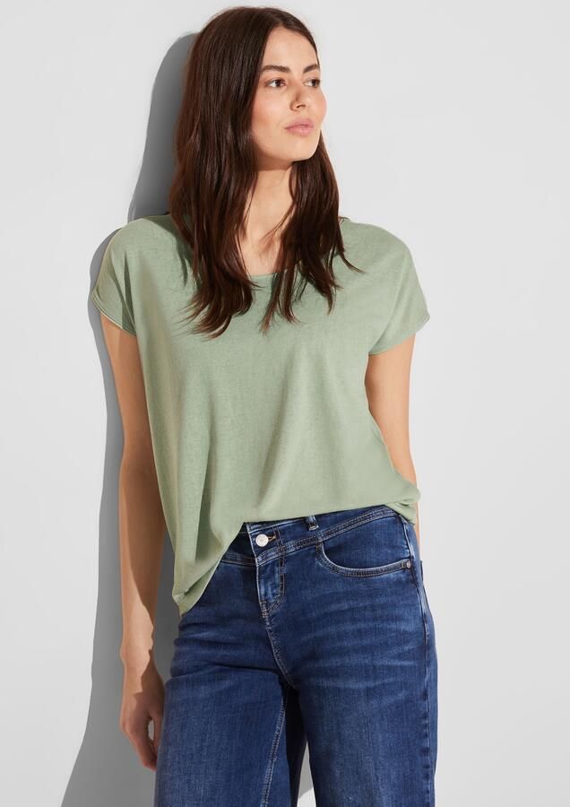 STREET ONE Shirttop met linnen melange-look - Foto 5