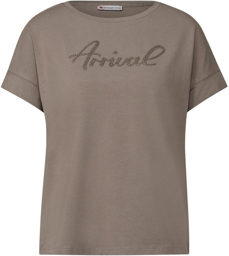 STREET ONE Shirttop met tekstborduursel