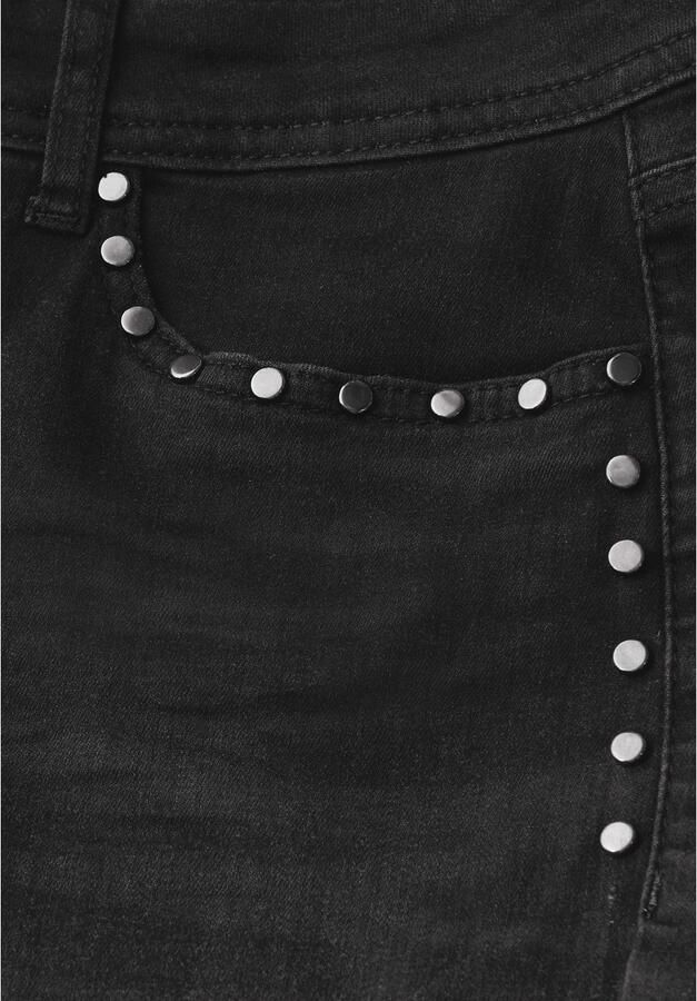 STREET ONE Slim fit jeans met studs