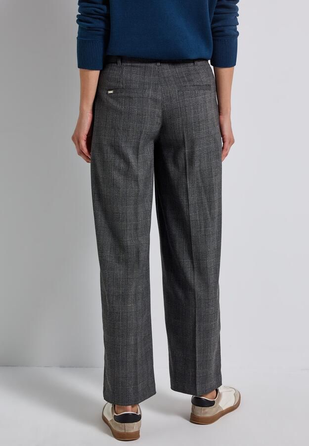 STREET ONE Stoffen broek geruit met viscose en stretch - Foto 3