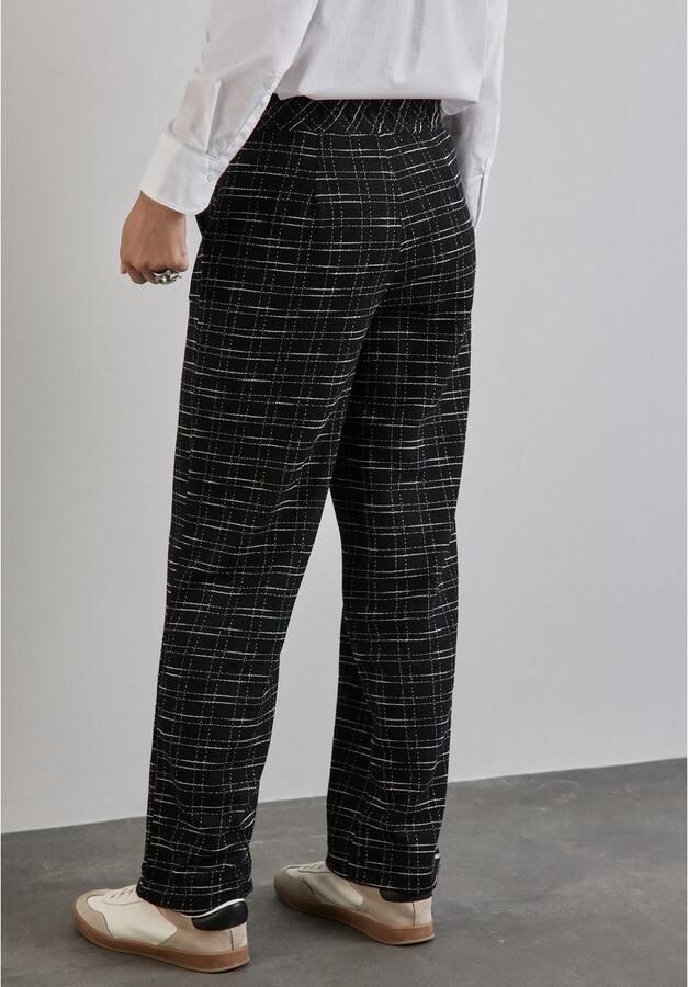 STREET ONE Stoffen broek QR Straight Leg Bouclé Zomerbroek met ruitjespatroon bouclé - Foto 2