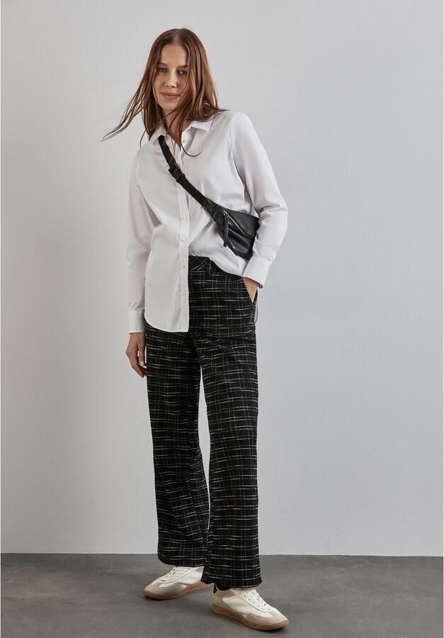 STREET ONE Stoffen broek QR Straight Leg Bouclé Zomerbroek met ruitjespatroon bouclé - Foto 3