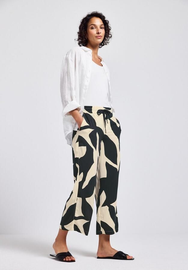 STREET ONE Stoffen broek Style Emee Zomerbroek met elastische tailleband en trekkoord met grafisch patroon - Foto 4