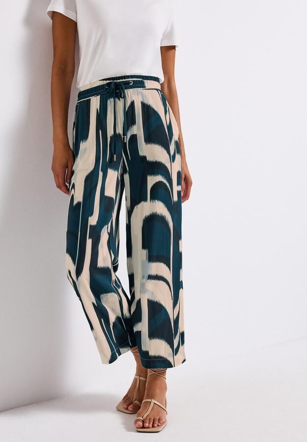 STREET ONE Stoffen broek Style Emee Zomerbroek met elastische tailleband en trekkoord met grafisch patroon - Foto 4