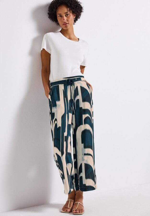 STREET ONE Stoffen broek Style Emee Zomerbroek met elastische tailleband en trekkoord met grafisch patroon - Foto 3