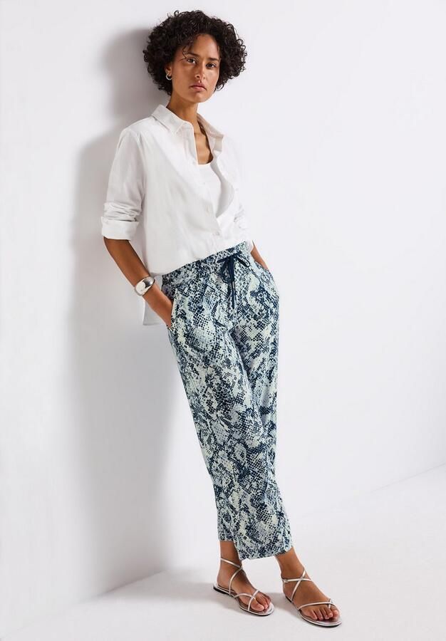 STREET ONE Stoffen broek Style Emee Zomerbroek met elastische tailleband en trekkoord met grafisch patroon - Foto 2