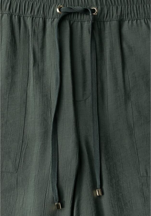STREET ONE Stoffen broek Zomerbroek met crinkle-structuur wijde pijpen - Foto 3