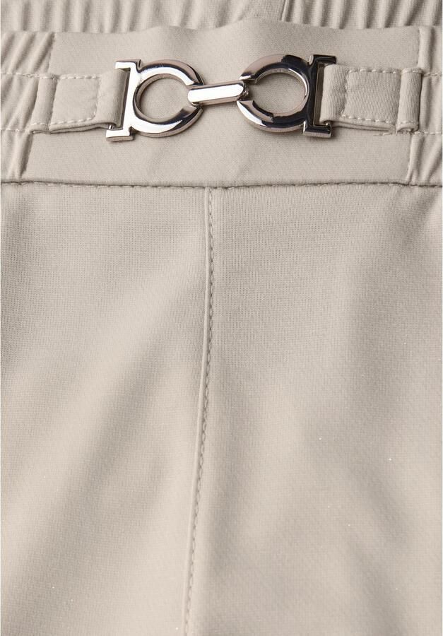 STREET ONE Stoffen broek Zomerbroek met glinsterend gespdetail en wijde pijpen - Foto 2