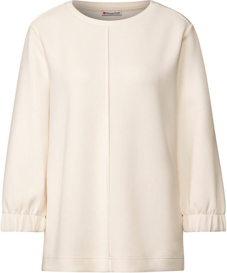 STREET ONE Sweater met 3 4-mouwen met elastische chetten