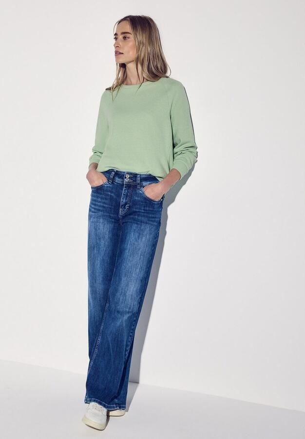 STREET ONE Sweater met u-hals en in fijne structuur-look - Foto 4