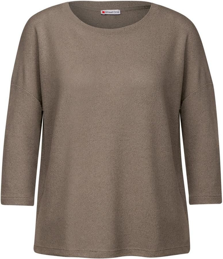 STREET ONE T-shirt 3 4-mouw en in brei-look