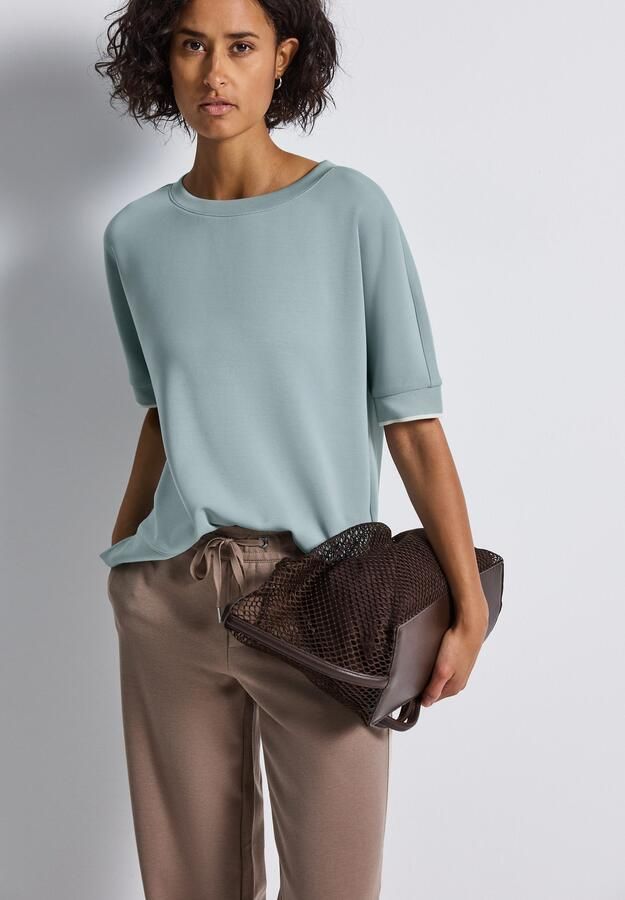 STREET ONE T-shirt in silk-look met ronde hals halve mouw - Foto 7