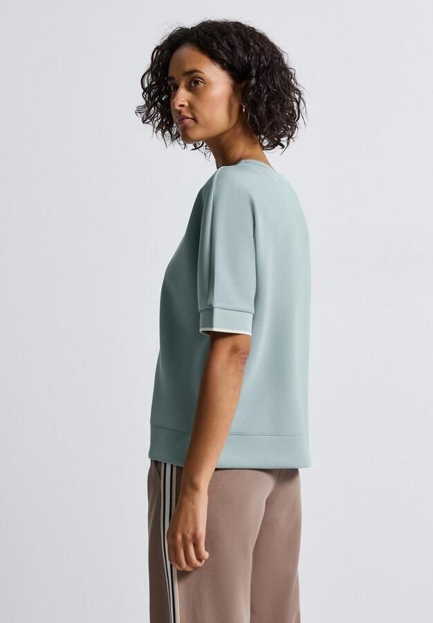STREET ONE T-shirt in silk-look met ronde hals halve mouw - Foto 4