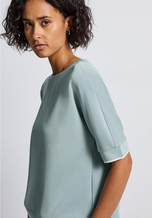 STREET ONE T-shirt in silk-look met ronde hals halve mouw - Foto 2