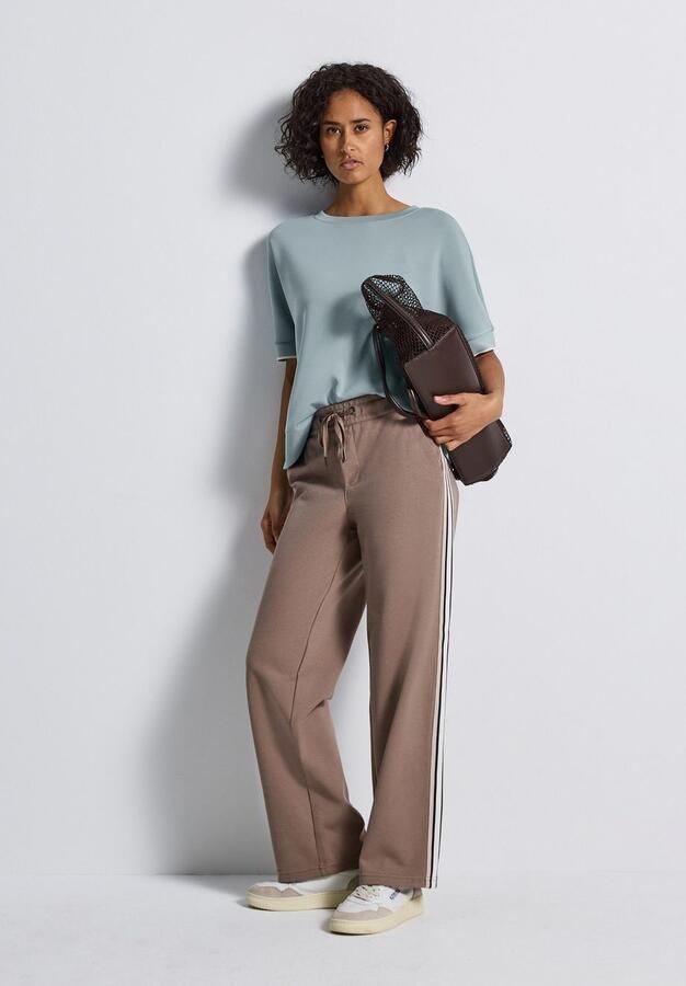 STREET ONE T-shirt in silk-look met ronde hals halve mouw - Foto 5