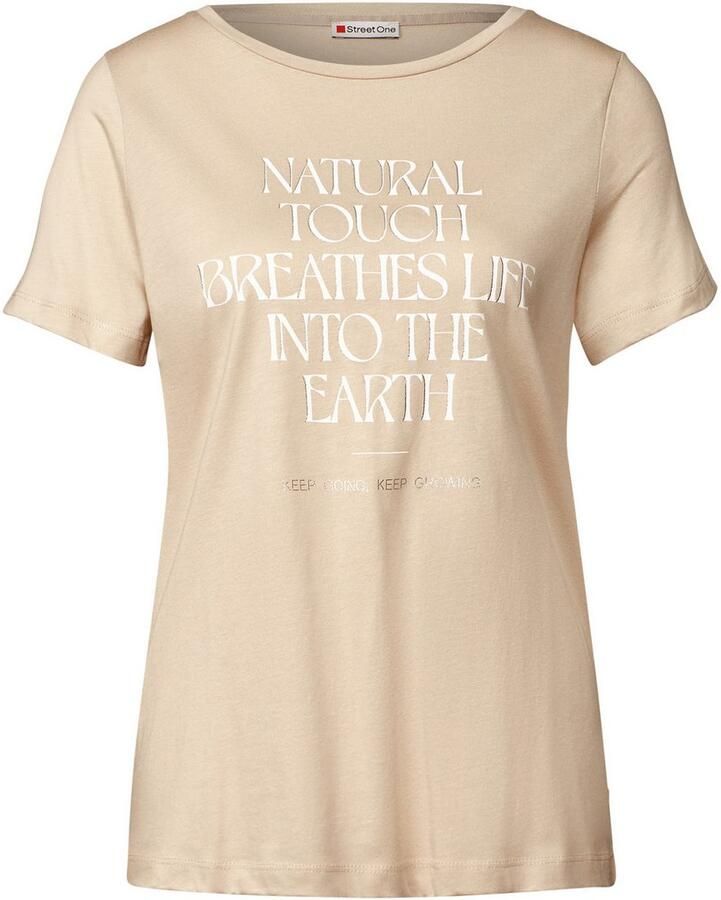 STREET ONE T-shirt met belettering artwork