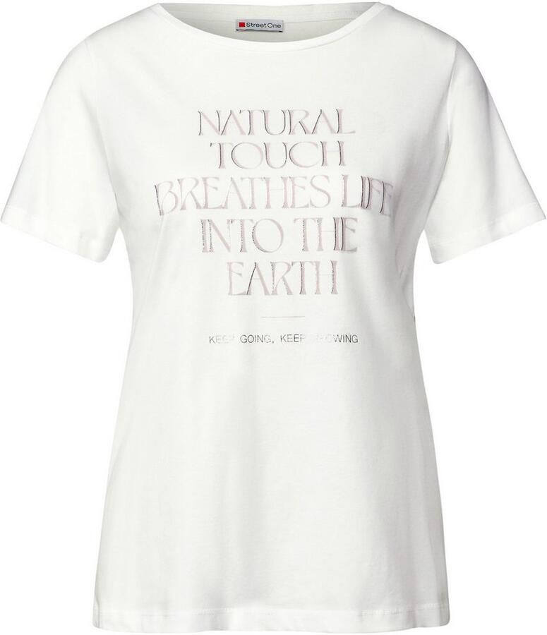 STREET ONE T-shirt met belettering artwork