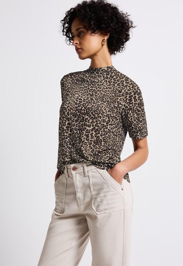 STREET ONE T-shirt met dierenprint en in linnenlook - Foto 6