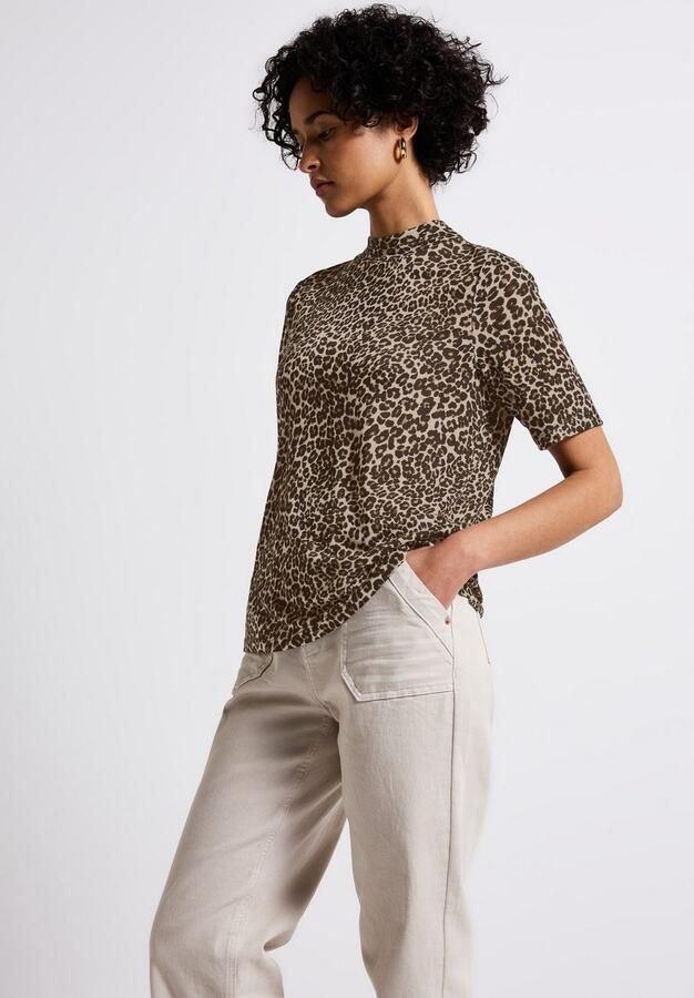 STREET ONE T-shirt met dierenprint en in linnenlook - Foto 3