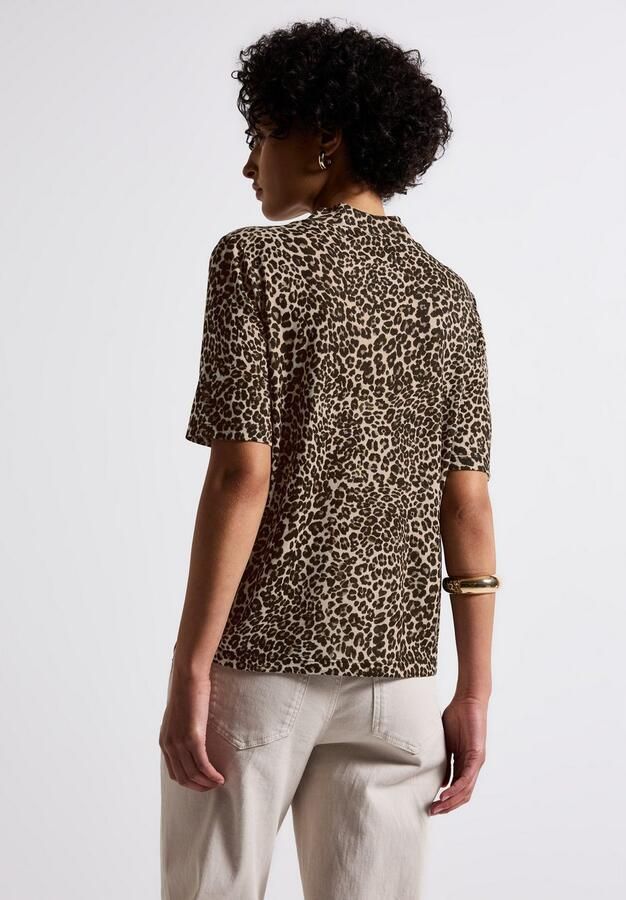STREET ONE T-shirt met dierenprint en in linnenlook - Foto 4