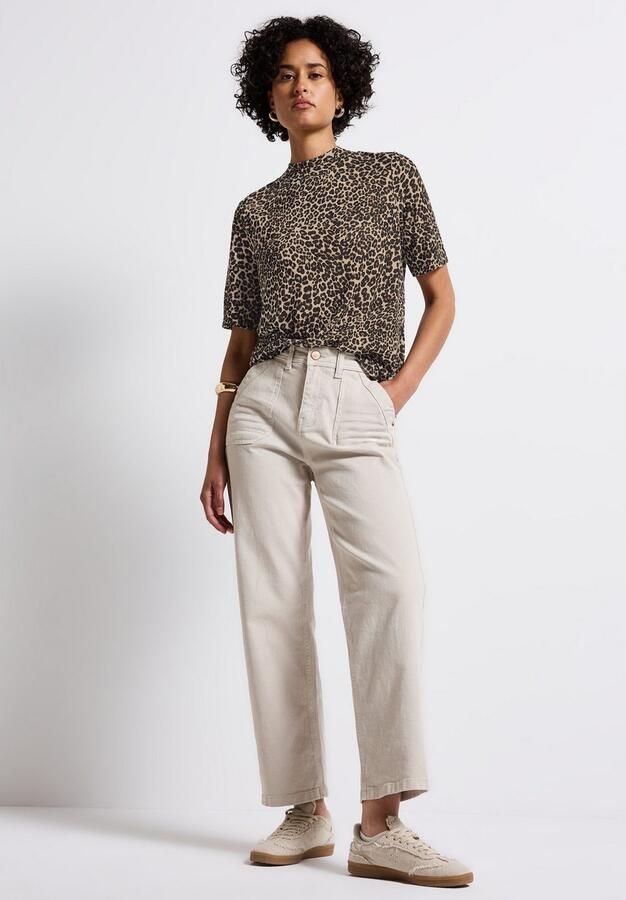 STREET ONE T-shirt met dierenprint en in linnenlook - Foto 5