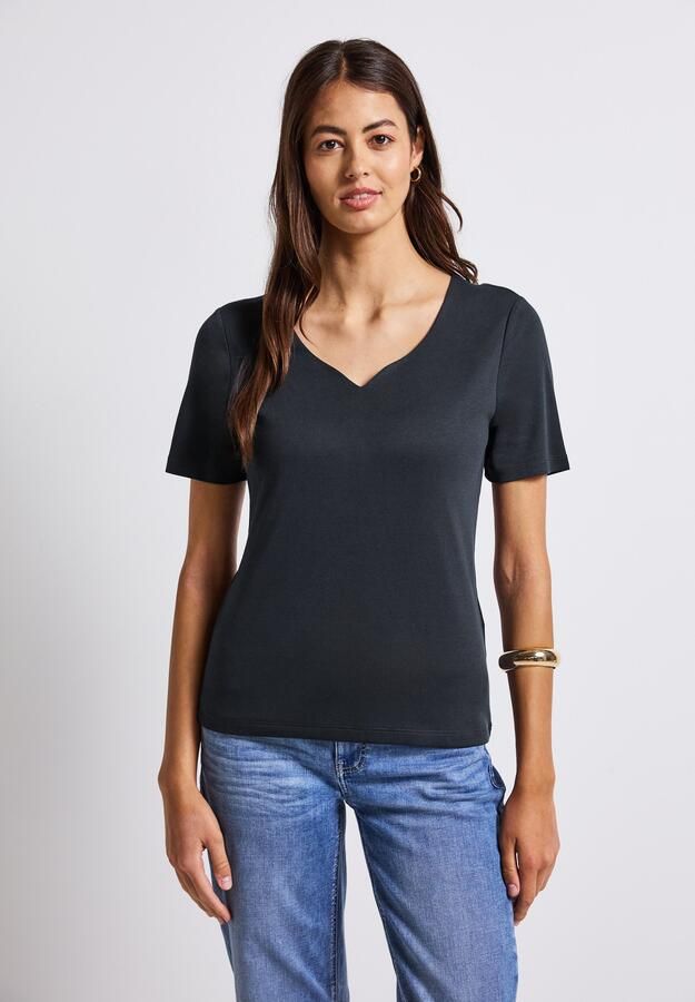 STREET ONE T-shirt met hartvormige halslijn - Foto 4