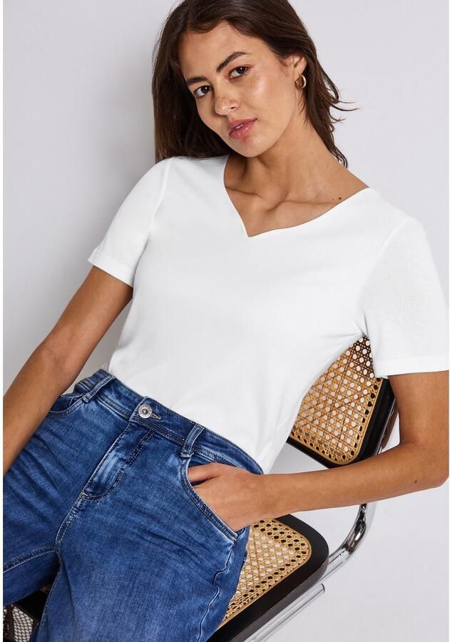 STREET ONE T-shirt met hartvormige halslijn