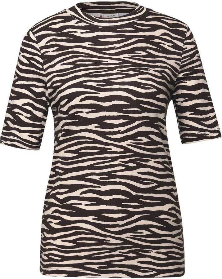 STREET ONE T-shirt met leo-patroon halfarm