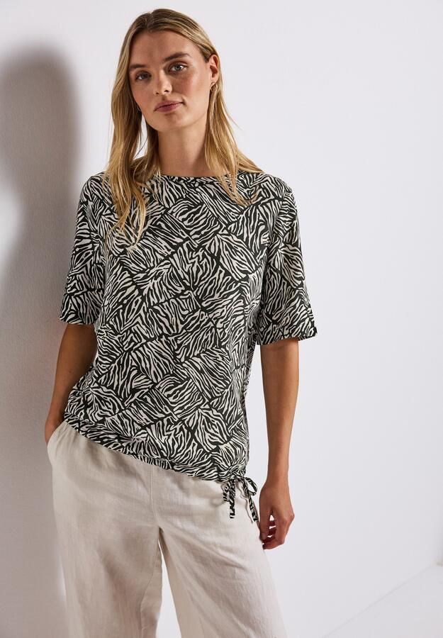 STREET ONE T-shirt met motief met tunnelkoord - Foto 7