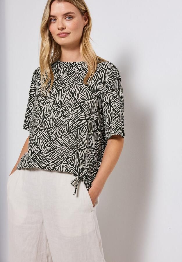 STREET ONE T-shirt met motief met tunnelkoord - Foto 4