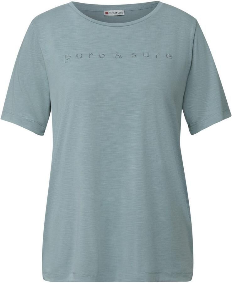 STREET ONE T-shirt met opschrift en sierstenen