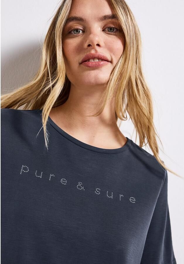 STREET ONE T-shirt met opschrift en sierstenen - Foto 2