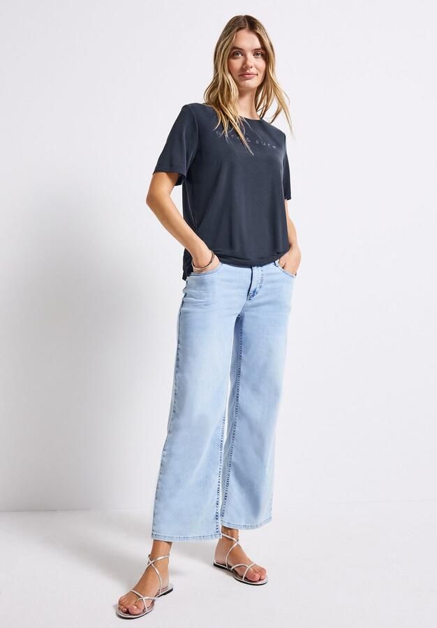 STREET ONE T-shirt met opschrift en sierstenen - Foto 5