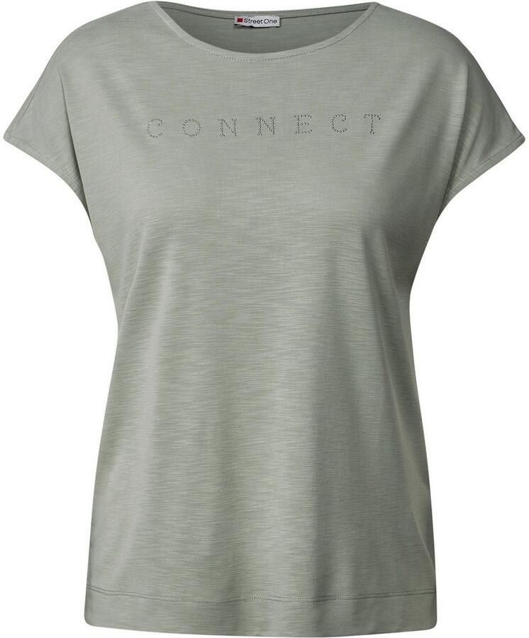 STREET ONE T-shirt met tekst van sierstenen